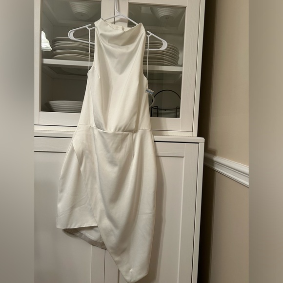 Camo Asymmetric Satin Cocktail Dress - Picture 8 of 8